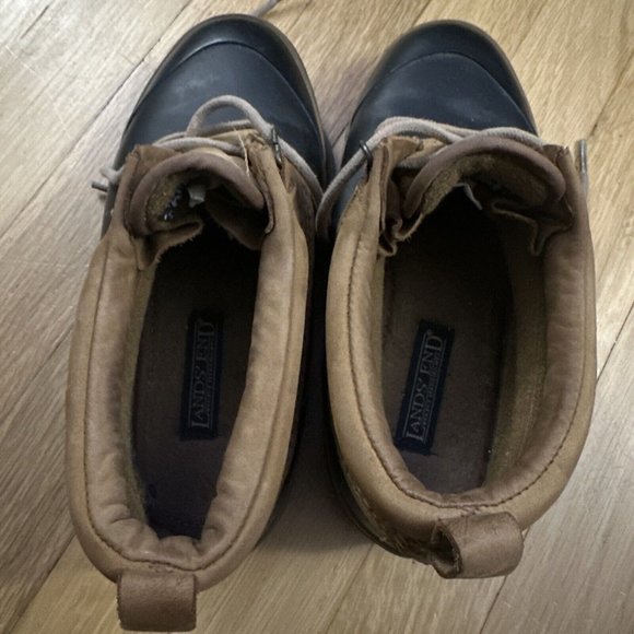 Lands End Size 6 Womens Leather & Rubber Thinsulate Lace Up Duck Boots Steel - Picture 16 of 16